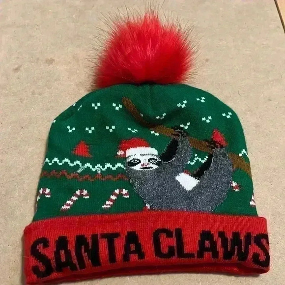 Santa claws sloth Christmas beanie. - Picture 1 of 2